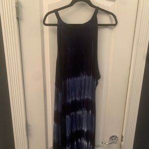 Old Navy ankle length blue dress.